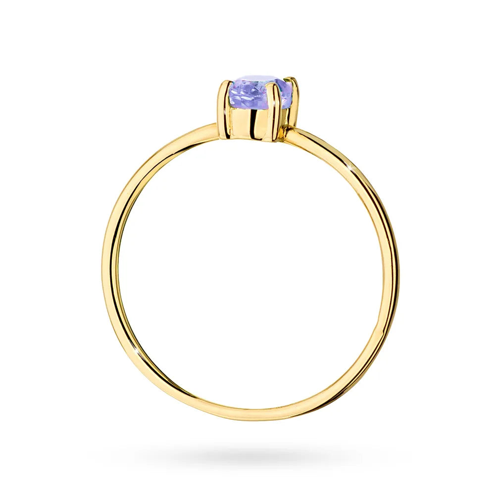 zlatý prsten s 0,40ct tanzanitem p130 585 ta0,40