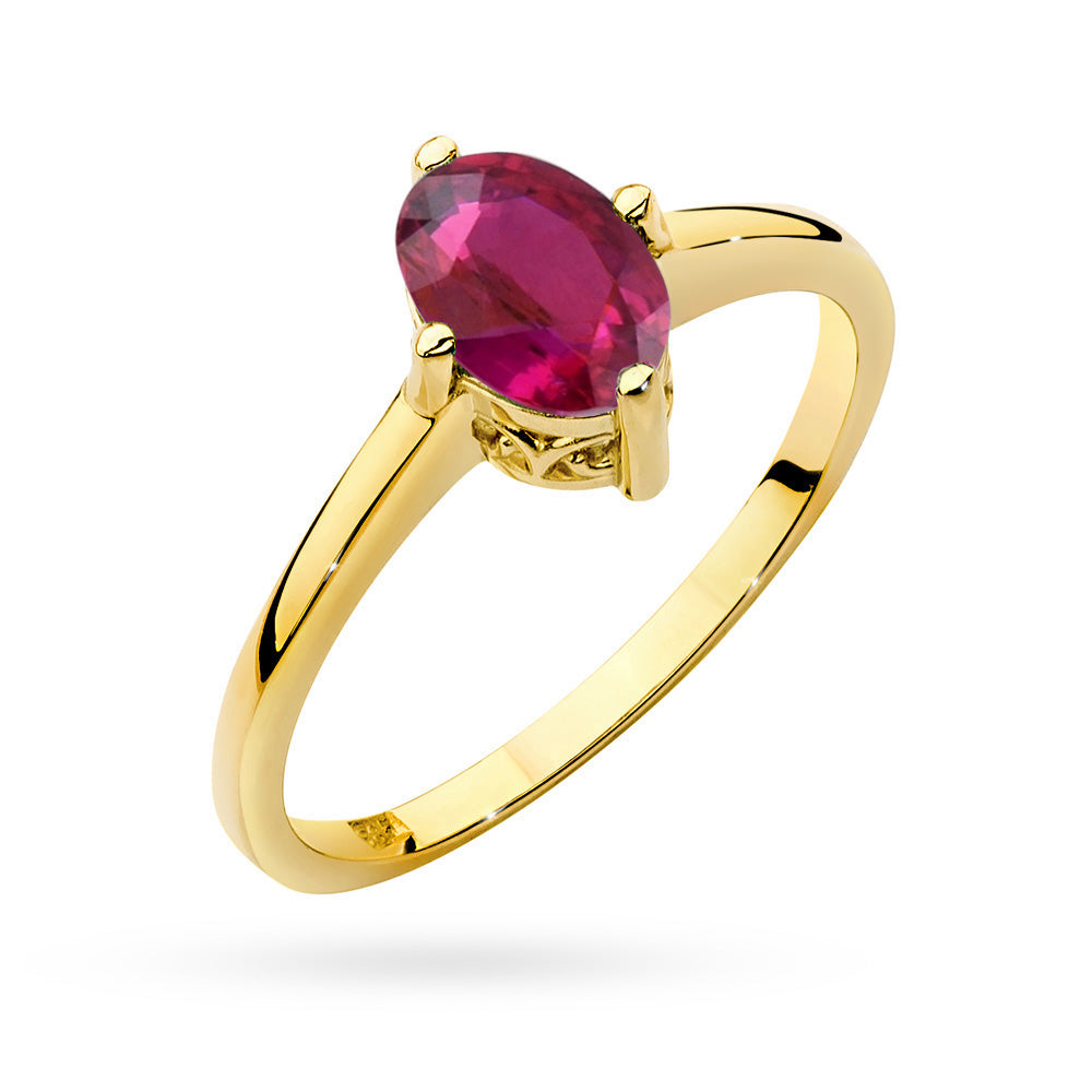 zlatý prsten s 1,00ct rubínem p148-585-r1-00