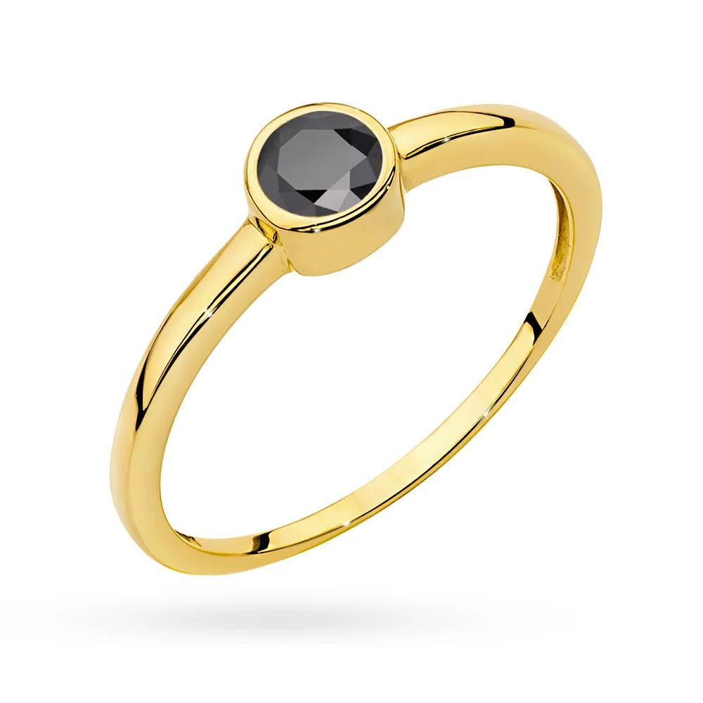 zlatý prsten s 0,30ct černým diamantem p150-585-cb0-30