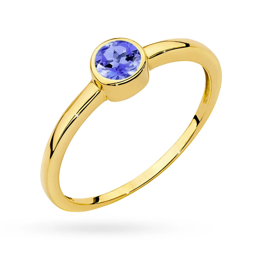 zlatý prsten s 0,35ct tanzanitem p150 585 ta0,35