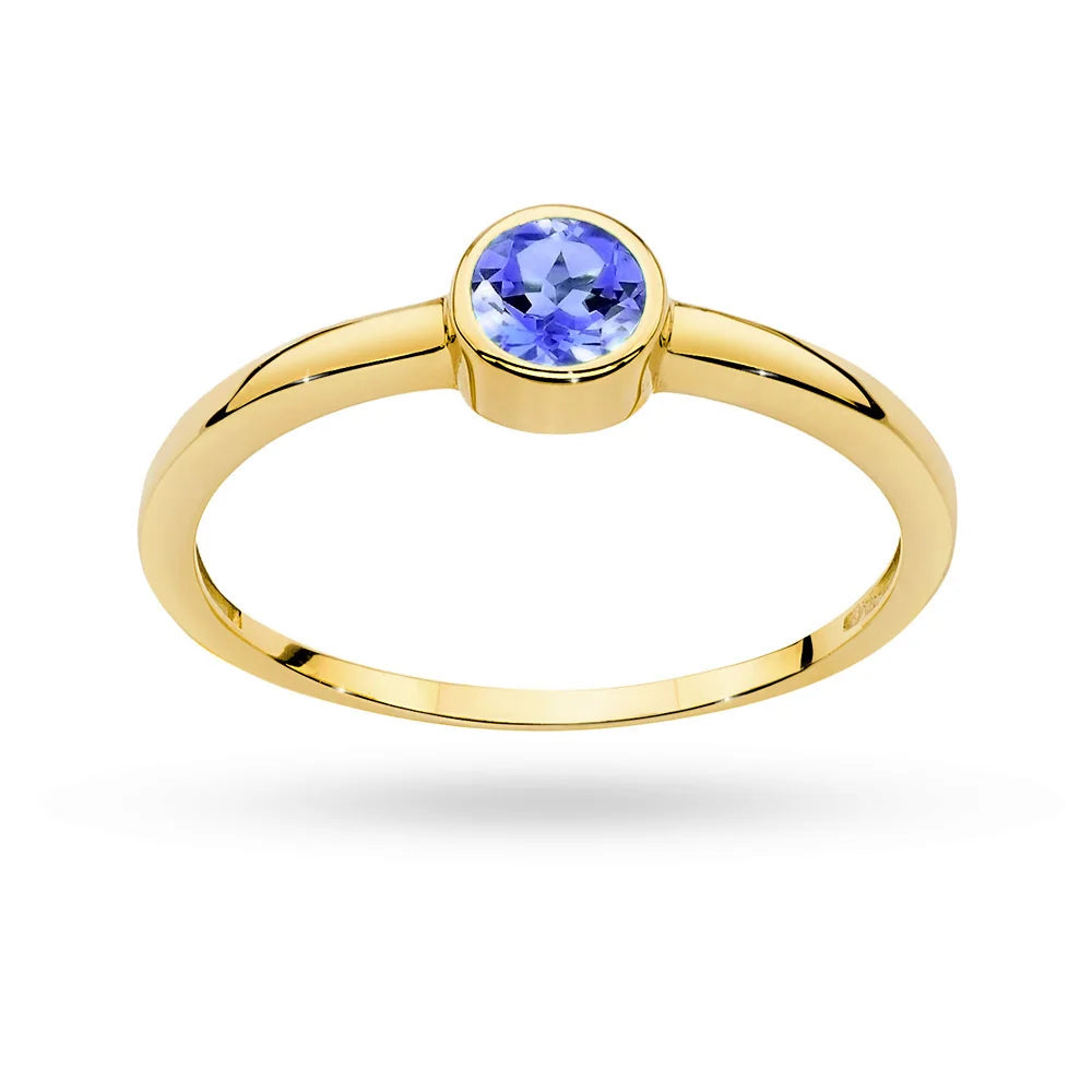 zlatý prsten s 0,35ct tanzanitem p150 585 ta0,35