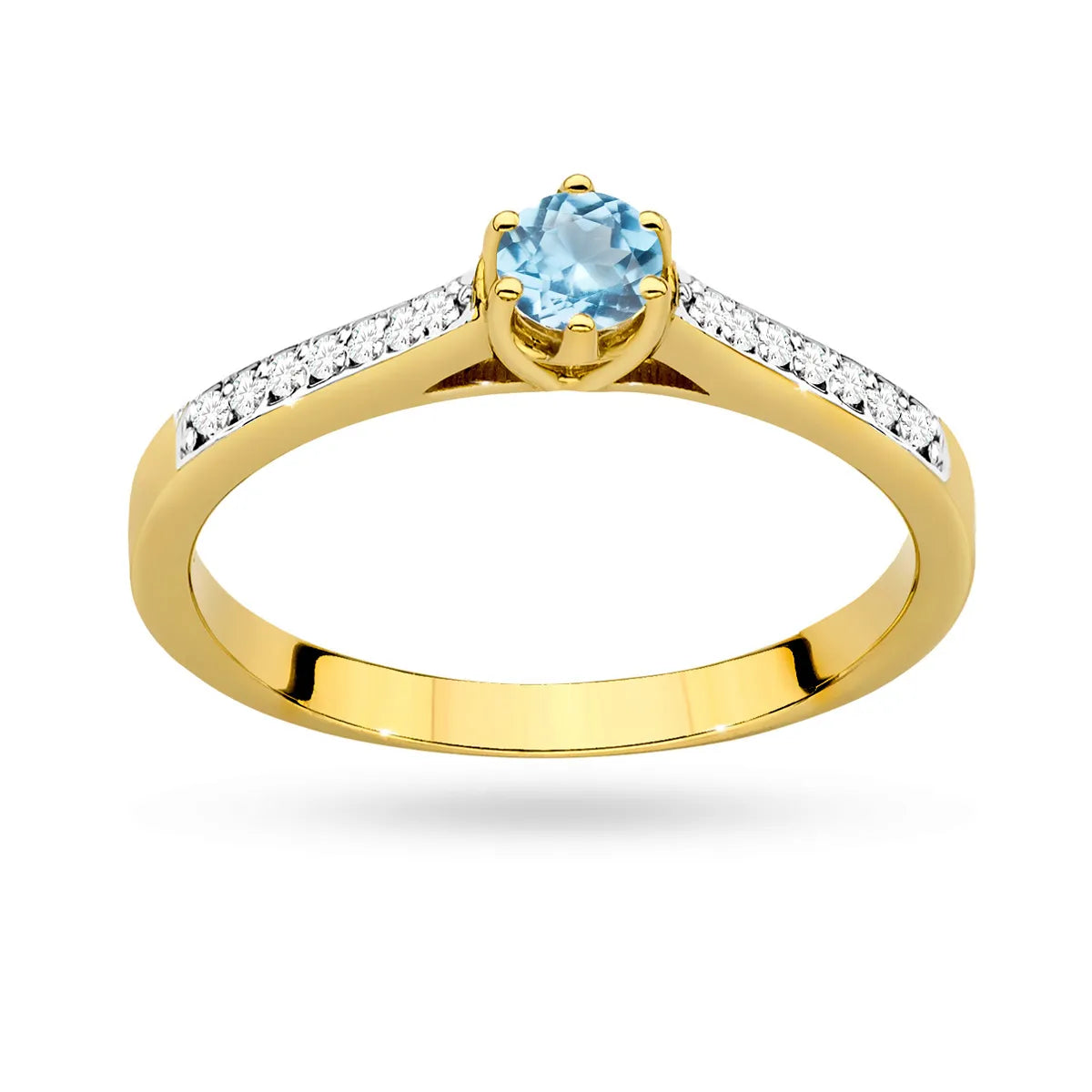 zlatý prsten s topazem 0,25 ct a diamanty 0,092 ct p157 585 t0,25