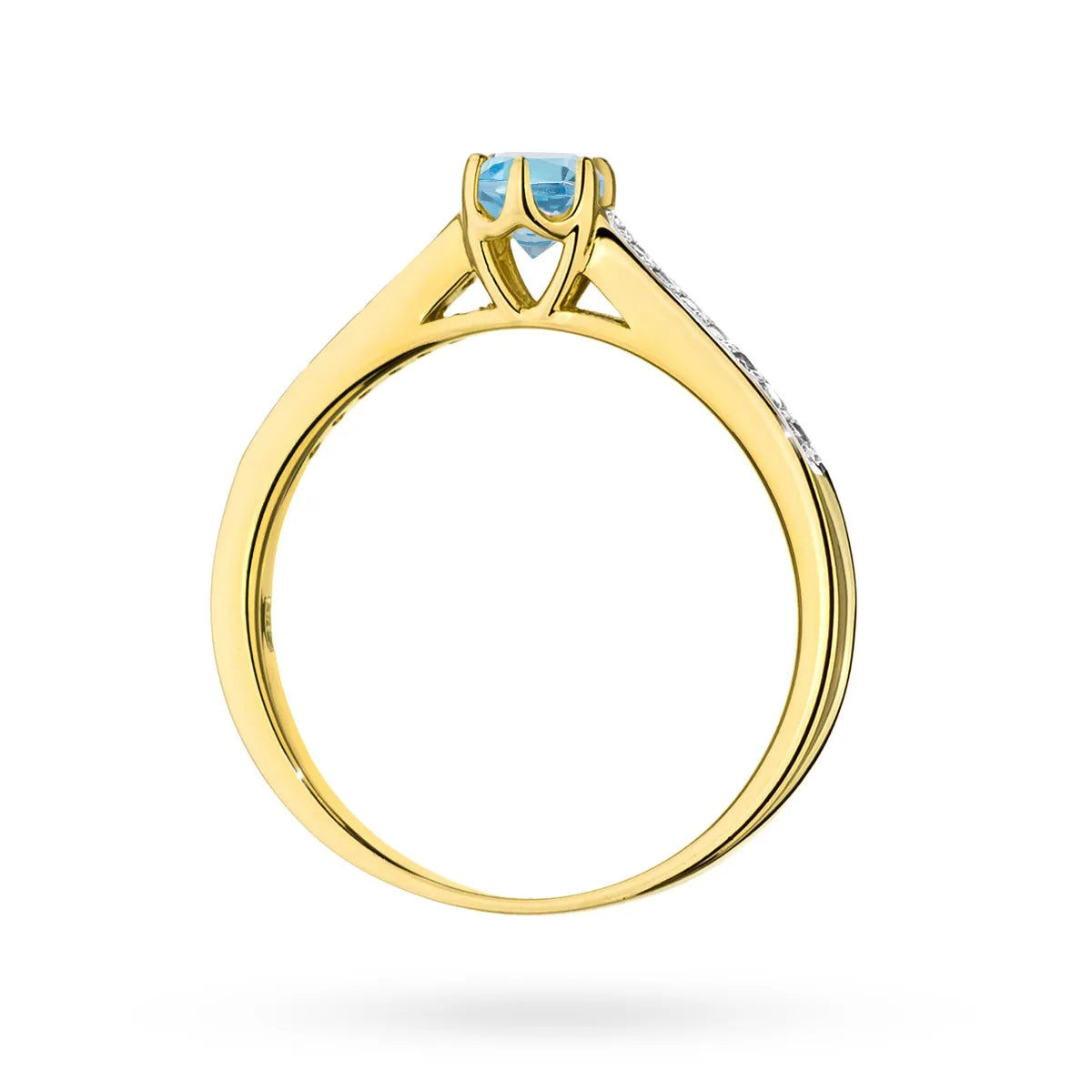 zlatý prsten s topazem 0,25 ct a diamanty 0,092 ct p157 585 t0,25