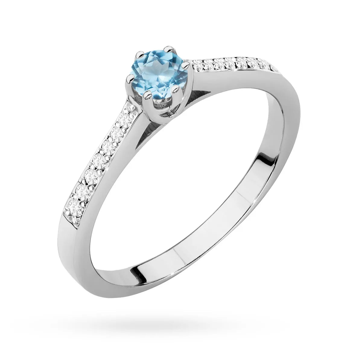 zlatý prsten s topazem 0,25 ct a diamanty 0,092 ct p157 585 t0,25