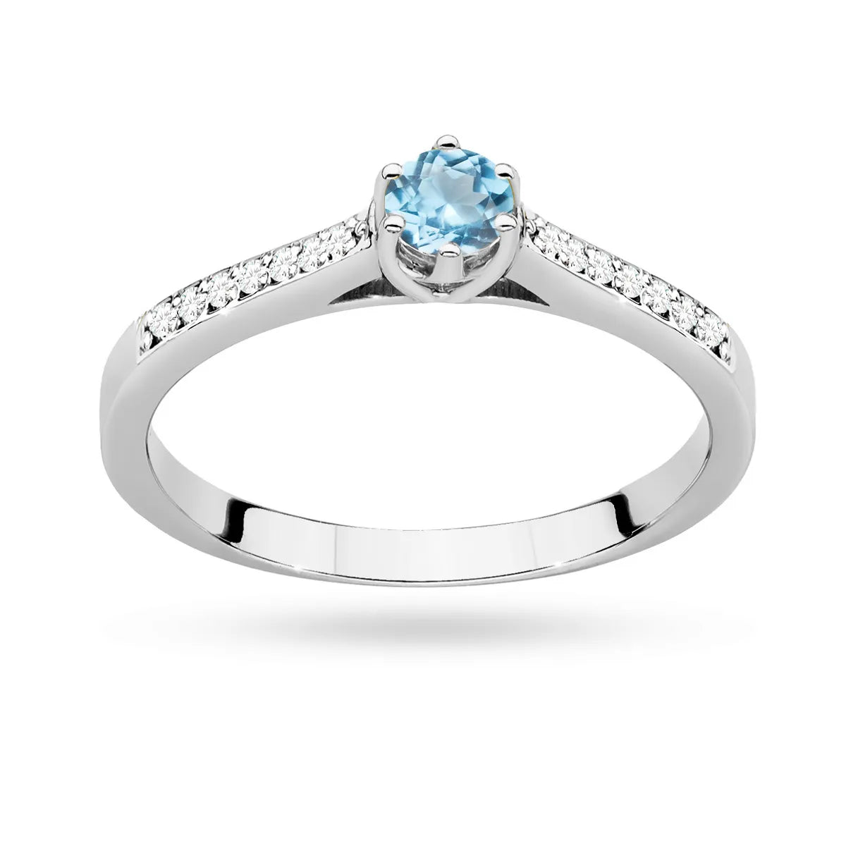zlatý prsten s topazem 0,25 ct a diamanty 0,092 ct p157 585 t0,25