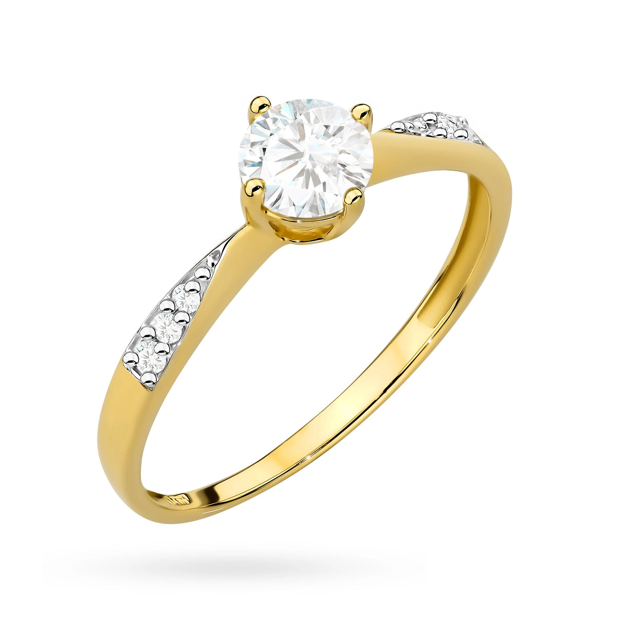 zlatý prsten s 0,60ct bílým safírem a 0,068ct diamanty p167-585-bs0-60