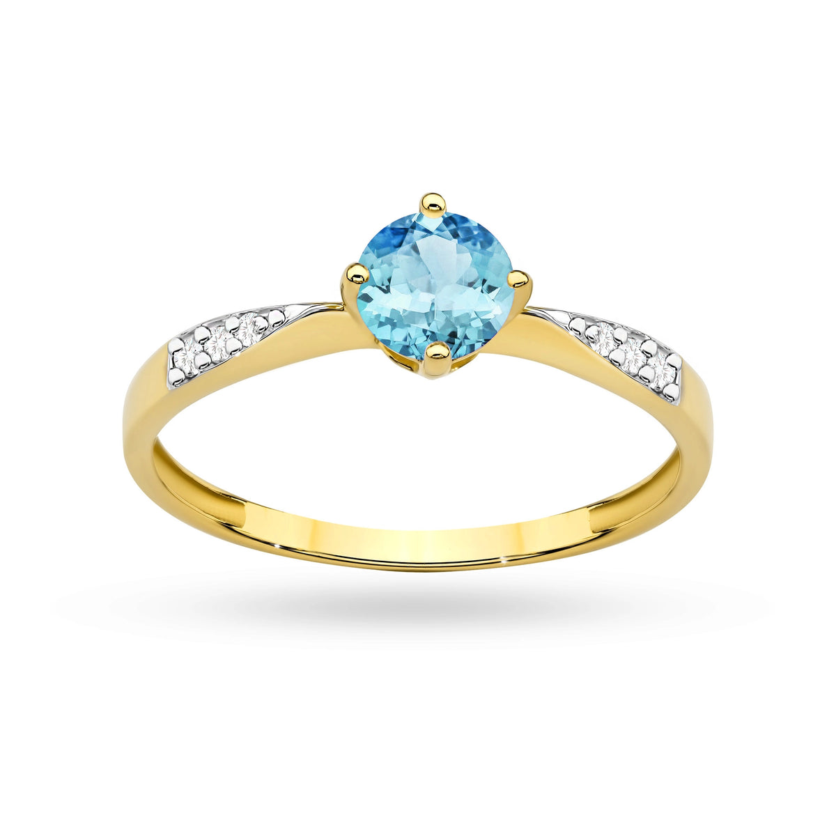 zlatý prsten s topazem 0,50 ct a diamanty 0,068 ct p167 585 t0,50