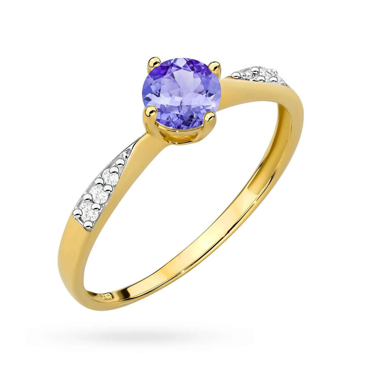 zlatý prsten s 0,50 ct tanzanitem a 0,068 ct diamanty p167-585-ta0-50