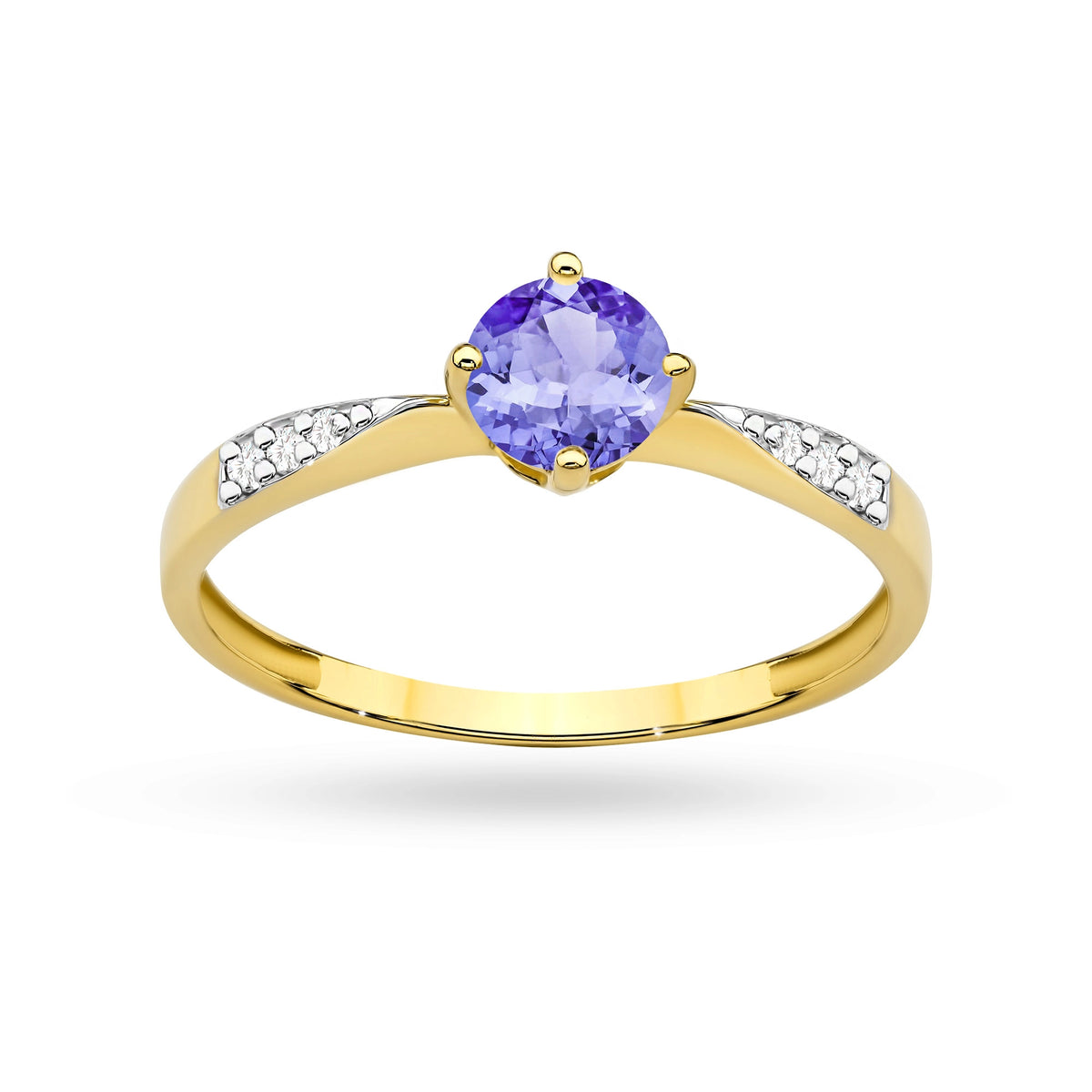 zlatý prsten s 0,50 ct tanzanitem a 0,068 ct diamanty p167-585-ta0-50