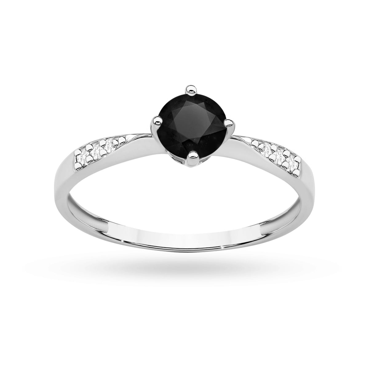 zlatý prsten s 0,50ct černým diamantem a 0,068ct diamanty p167-585-cb0-50