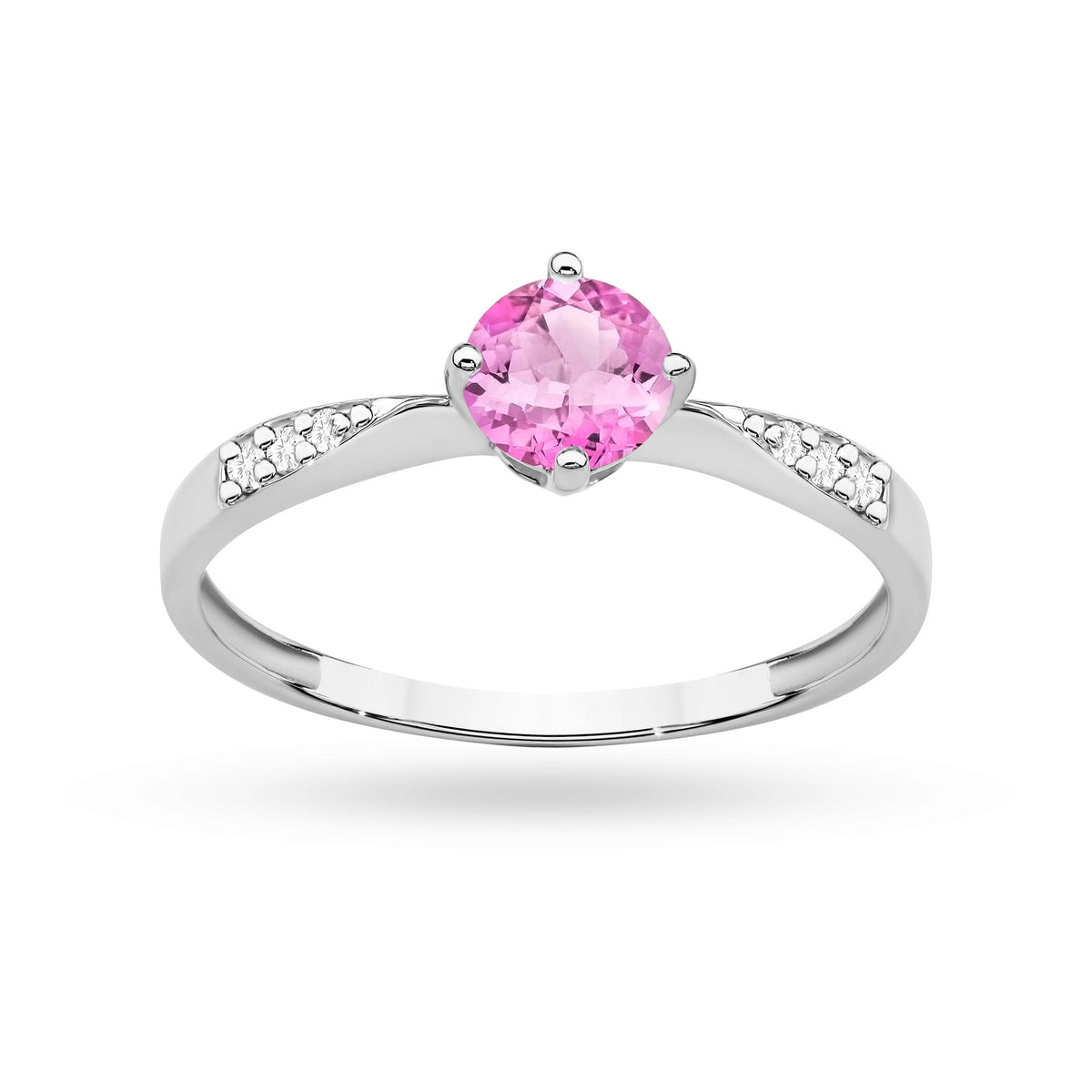 zlatý prsten s 0,50ct růžovým topazem a 0,068ct diamanty p167-585-rt0-60