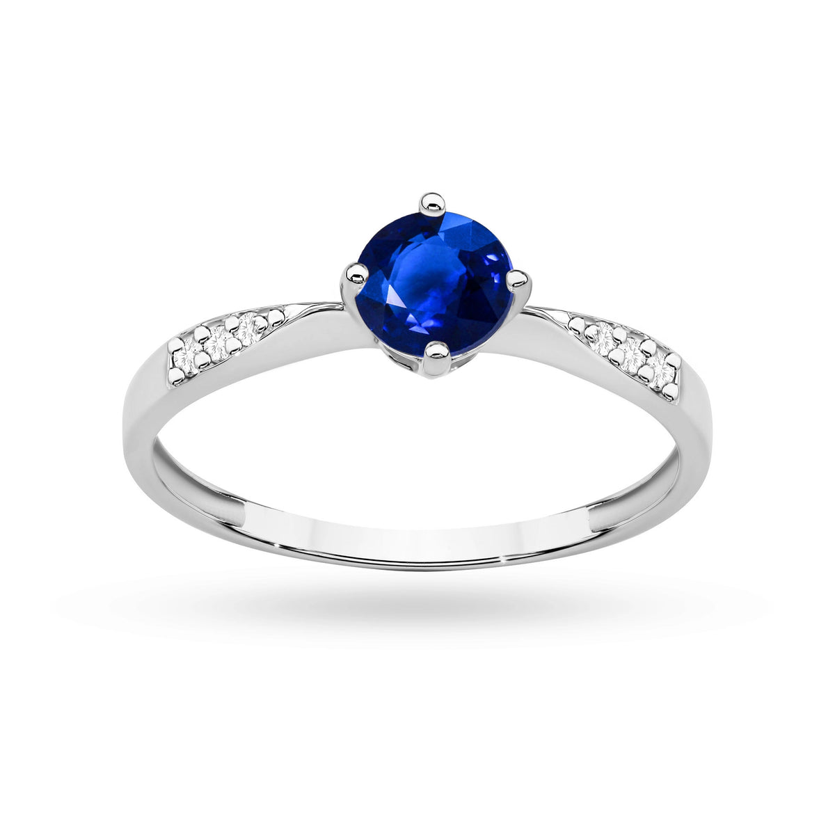 zlatý prsten s 0,50ct safírem a 0,068ct diamanty p167-585-s0-50