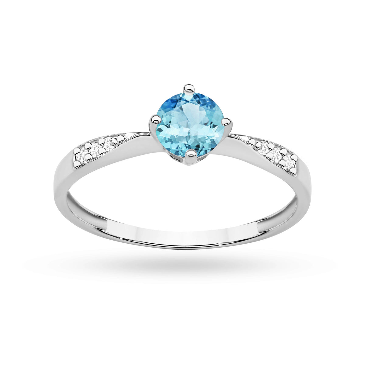 zlatý prsten s topazem 0,50 ct a diamanty 0,068 ct p167 585 t0,50