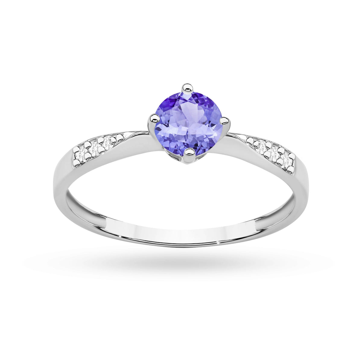 zlatý prsten s 0,50 ct tanzanitem a 0,068 ct diamanty p167-585-ta0-50