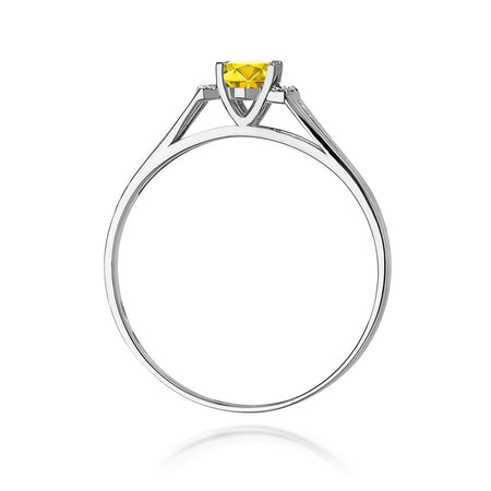 GREMARI 14K (585) White Gold engagement ring with Oval 0.50 ct Central and 0.052 ct Sideline Lab-grown Diamonds