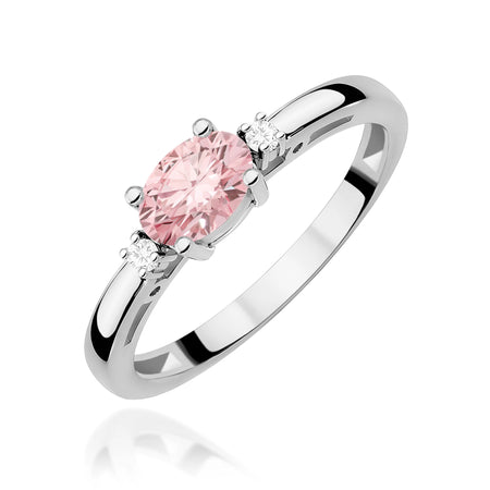 GREMARI White Gold engagement ring with Oval 0.50 ct Central and 0.029 ct Sideline Lab-grown Diamonds