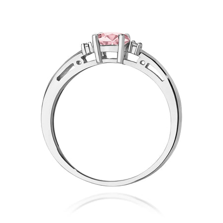 GREMARI 14K (585) White Gold engagement ring with Oval 0.50 ct Central and 0.029 ct Sideline Lab-grown Diamonds