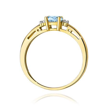 GREMARI 14K (585) Yellow Gold engagement ring with Oval 0.50 ct Central and 0.029 ct Sideline Lab-grown Diamonds