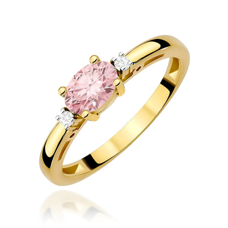 GREMARI Yellow Gold engagement ring with Oval 0.50 ct Central and 0.029 ct Sideline Lab-grown Diamonds