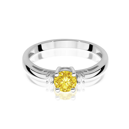 White Gold engagement ring with Round 0.50 ct Central and 0.029 ct Sideline Lab-grown Diamonds by GREMARI, 14K (585) gold