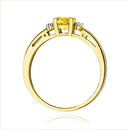 GREMARI 14K (585) Yellow Gold engagement ring with Round 0.50 ct Central and 0.029 ct Sideline Lab-grown Diamonds