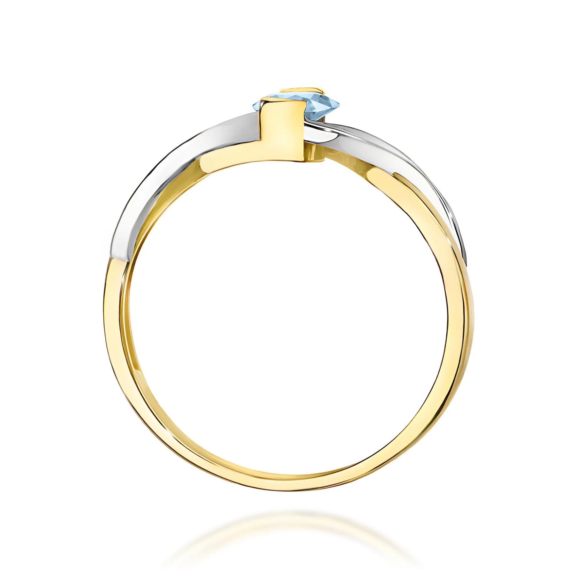 GREMARI 14K (585) Yellow Gold engagement ring with Oval 0.50 ct Central and 0.05 ct Sideline Lab-grown Diamonds