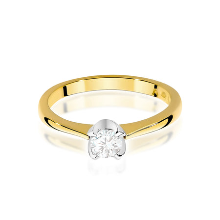Yellow Gold engagement ring with Round 0.30 ct Lab-grown Diamond by GREMARI, 14K (585) gold