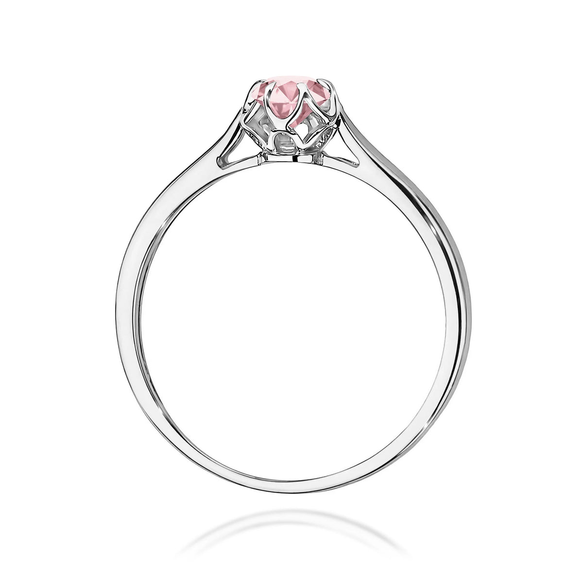 GREMARI 14K (585) White Gold engagement ring with Round 0.15 ct Lab-grown Diamond