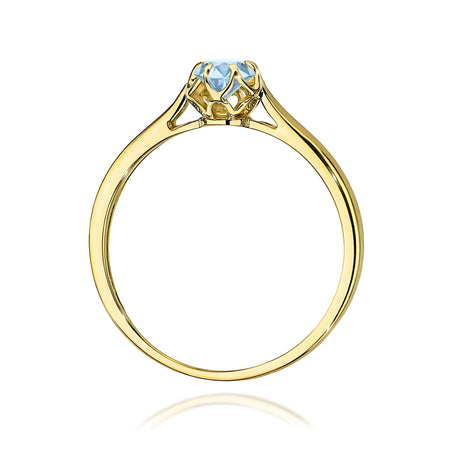 GREMARI 14K (585) Yellow Gold engagement ring with Round 0.15 ct Lab-grown Diamond