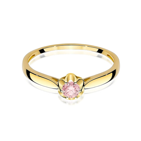 Yellow Gold engagement ring with Round 0.15 ct Lab-grown Diamond by GREMARI, 14K (585) gold