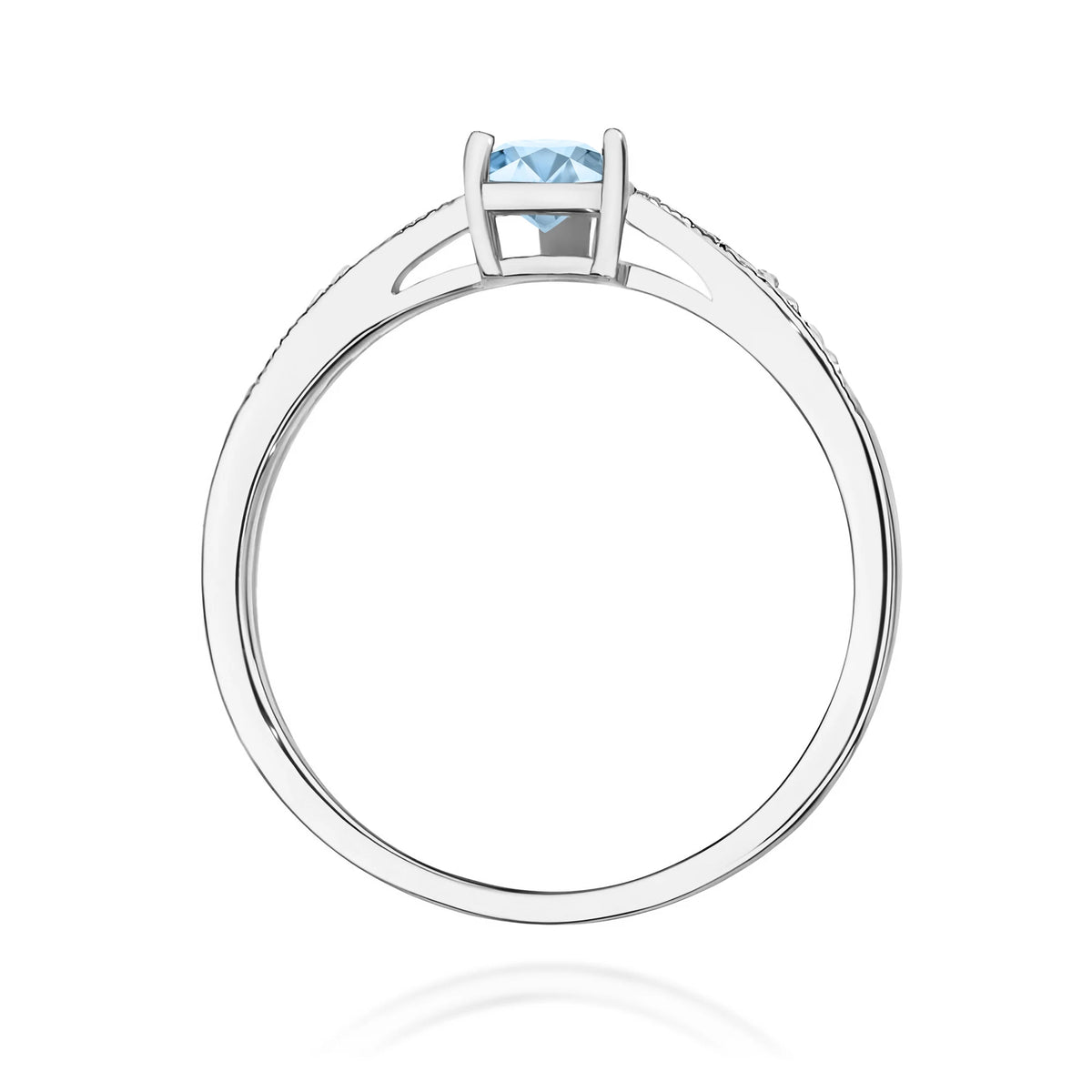 GREMARI 14K (585) White Gold engagement ring with Heart 0.50 ct Central and 0.03 ct Sideline Lab-grown Diamonds