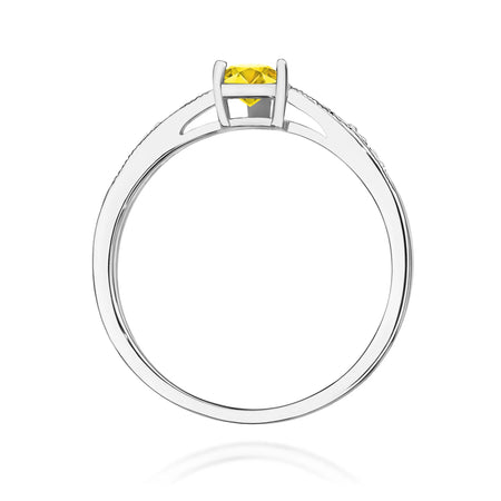 GREMARI 14K (585) White Gold engagement ring with Heart 0.50 ct Central and 0.03 ct Sideline Lab-grown Diamonds