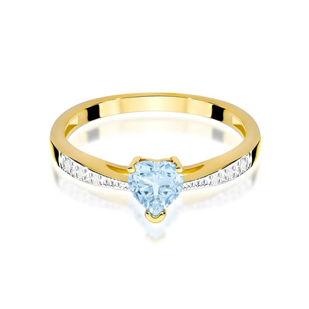 Yellow Gold engagement ring with Heart 0.50 ct Central and 0.03 ct Sideline Lab-grown Diamonds by GREMARI, 14K (585) gold