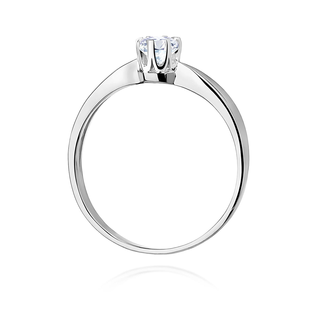 Prsten z bílého zlata s lab-grown diamantem 0,50 ct Round/Brilliant