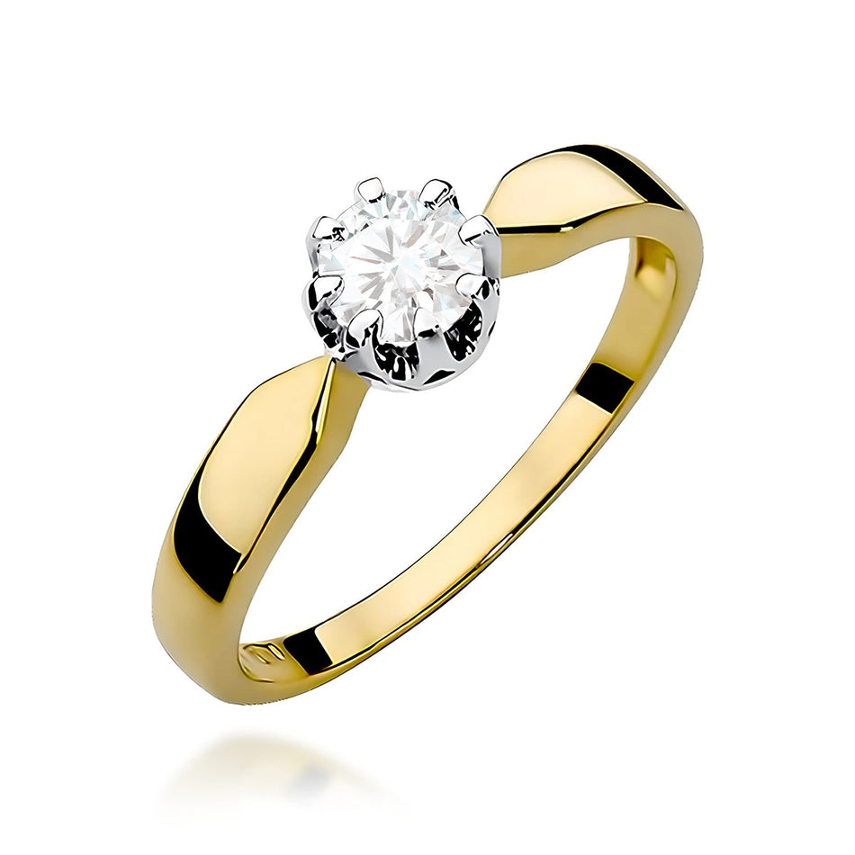 Prsten ze žlutého zlata s lab-grown diamantem 0,50 ct Round/Brilliant