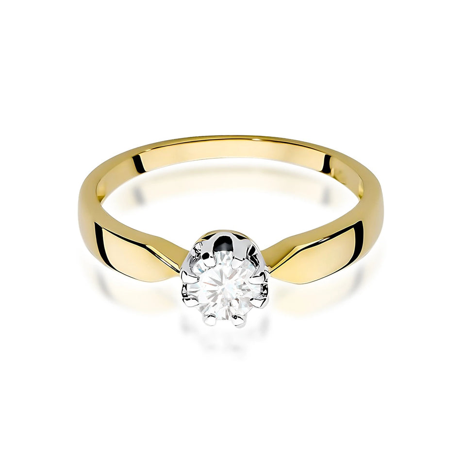 Prsten ze žlutého zlata s lab-grown diamantem 0,50 ct Round/Brilliant
