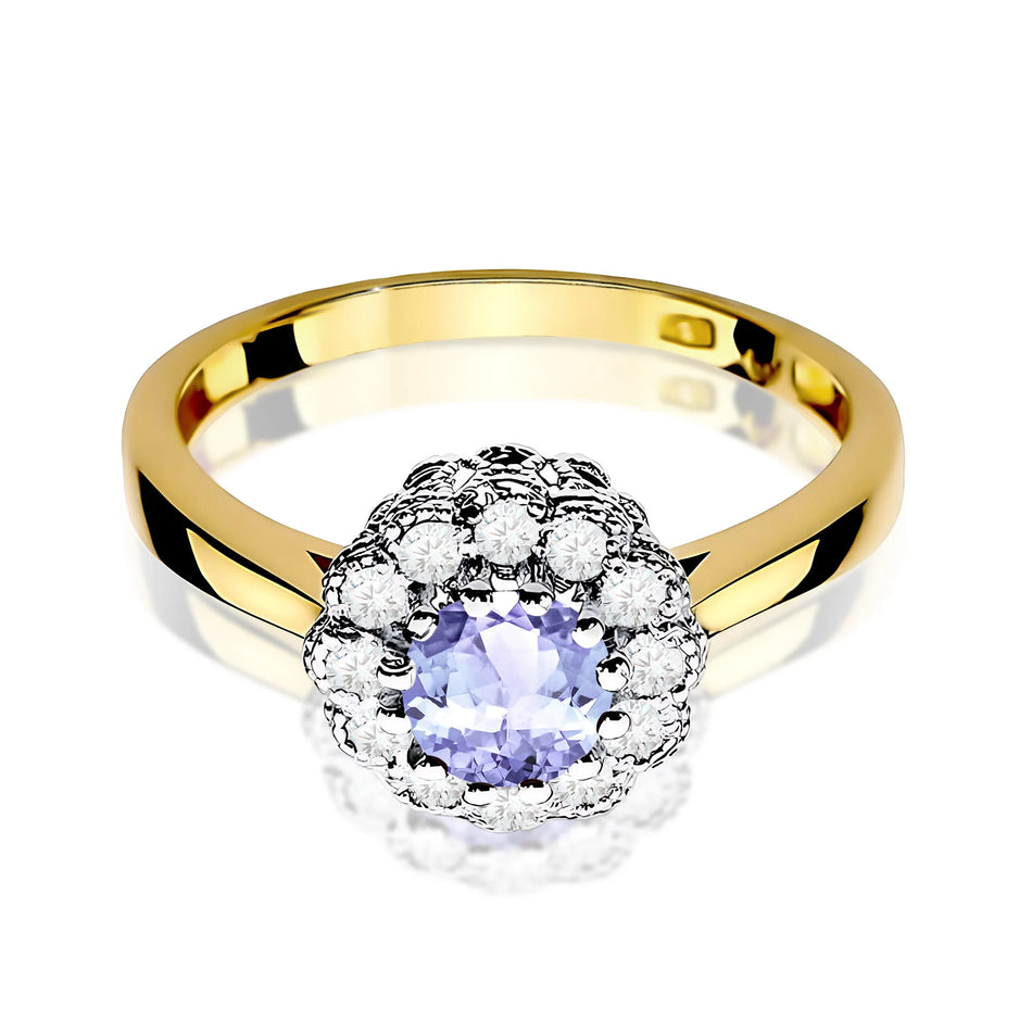 Zlatý prsten s 0,50ct tanzanitem a 0,174ct diamanty