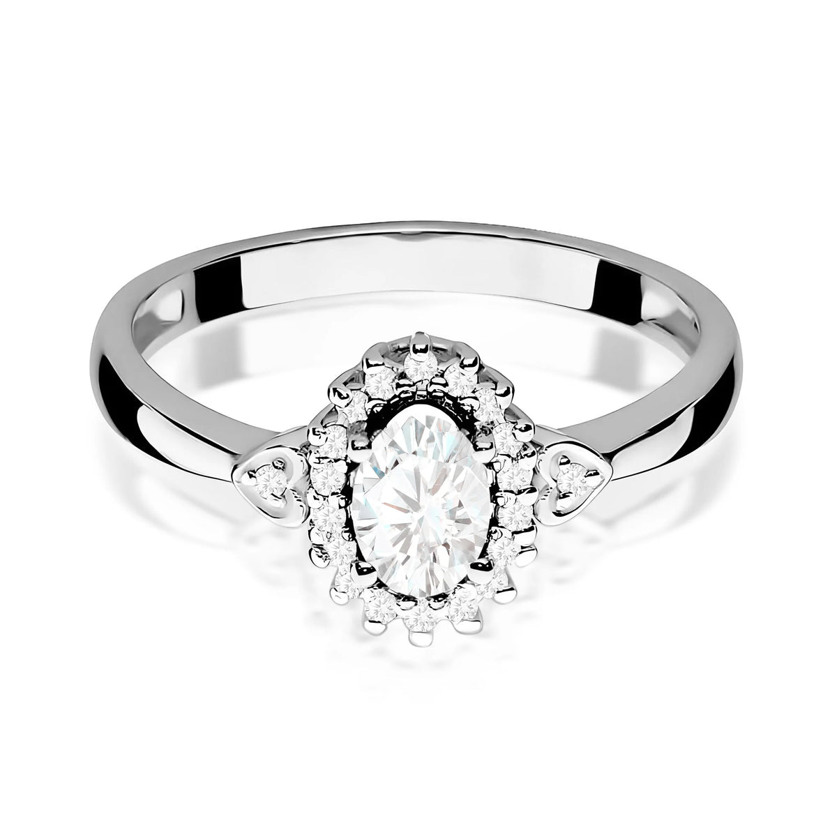 Prsten z bílého zlata s 0,40ct a 0,10ct Lab-grown diamanty
