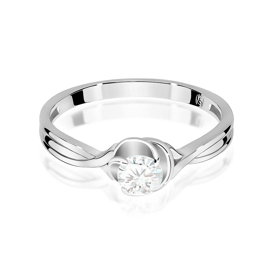 White Gold Ring with Round 0,30ct Lab-grown Diamond