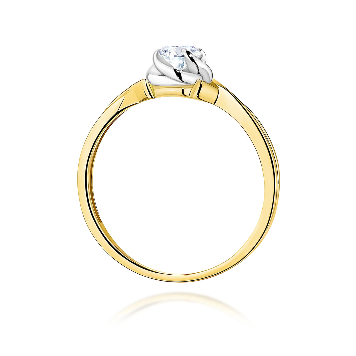 Prsten ze žlutého zlata s lab-grown diamantem Round/Brilliant o hmotnosti 0,30 ct