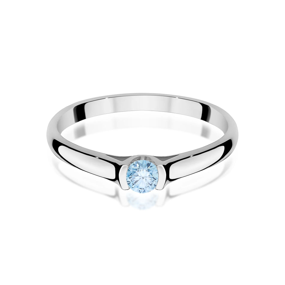 White Gold Ring with Round 0,15ct Lab-grown Diamond