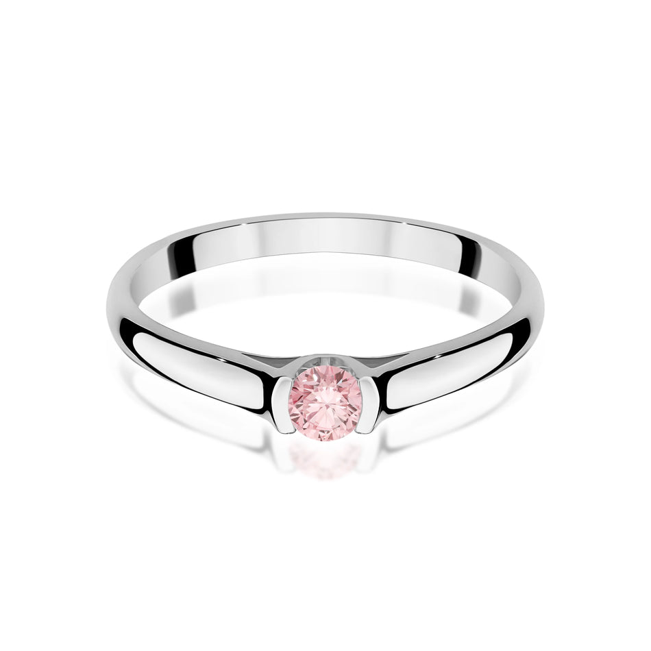 White Gold Ring with Round 0,15ct Lab-grown Diamond