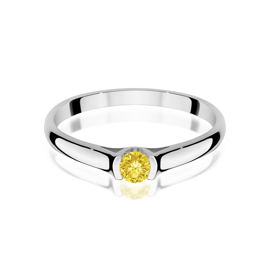 White Gold Ring with Round 0,15ct Lab-grown Diamond