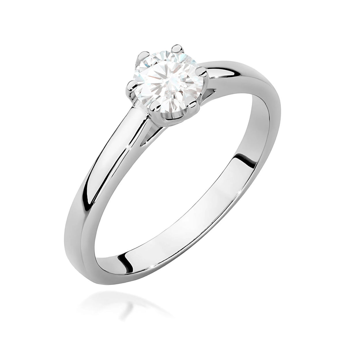 Prsten z bílého zlata s lab-grown diamantem 0,40 ct Round/Brilliant