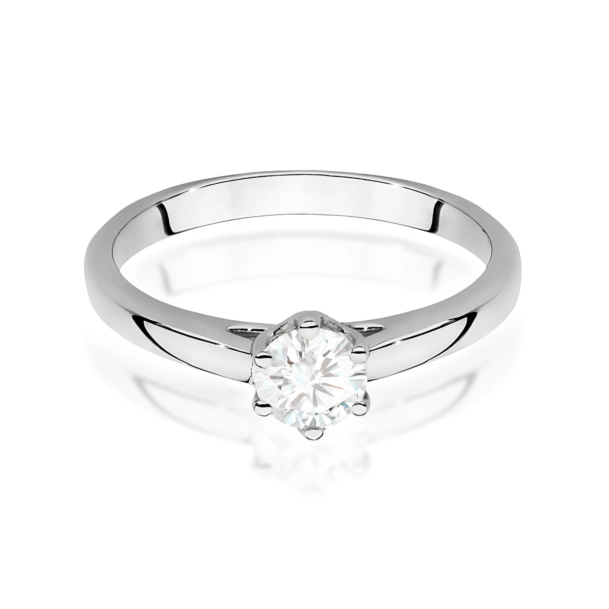 Prsten z bílého zlata s lab-grown diamantem 0,40 ct Round/Brilliant