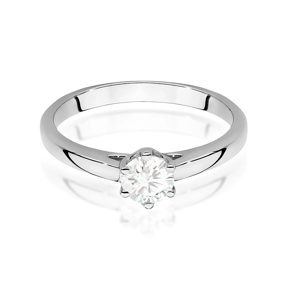 White Gold Ring with Round 0,40ct Lab-grown Diamond