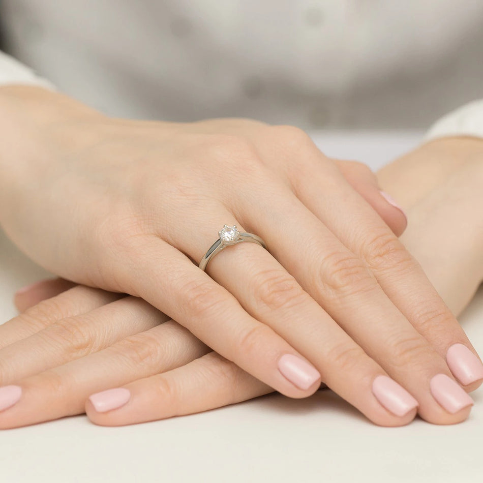 White Gold Ring with Round 0,40ct Lab-grown Diamond