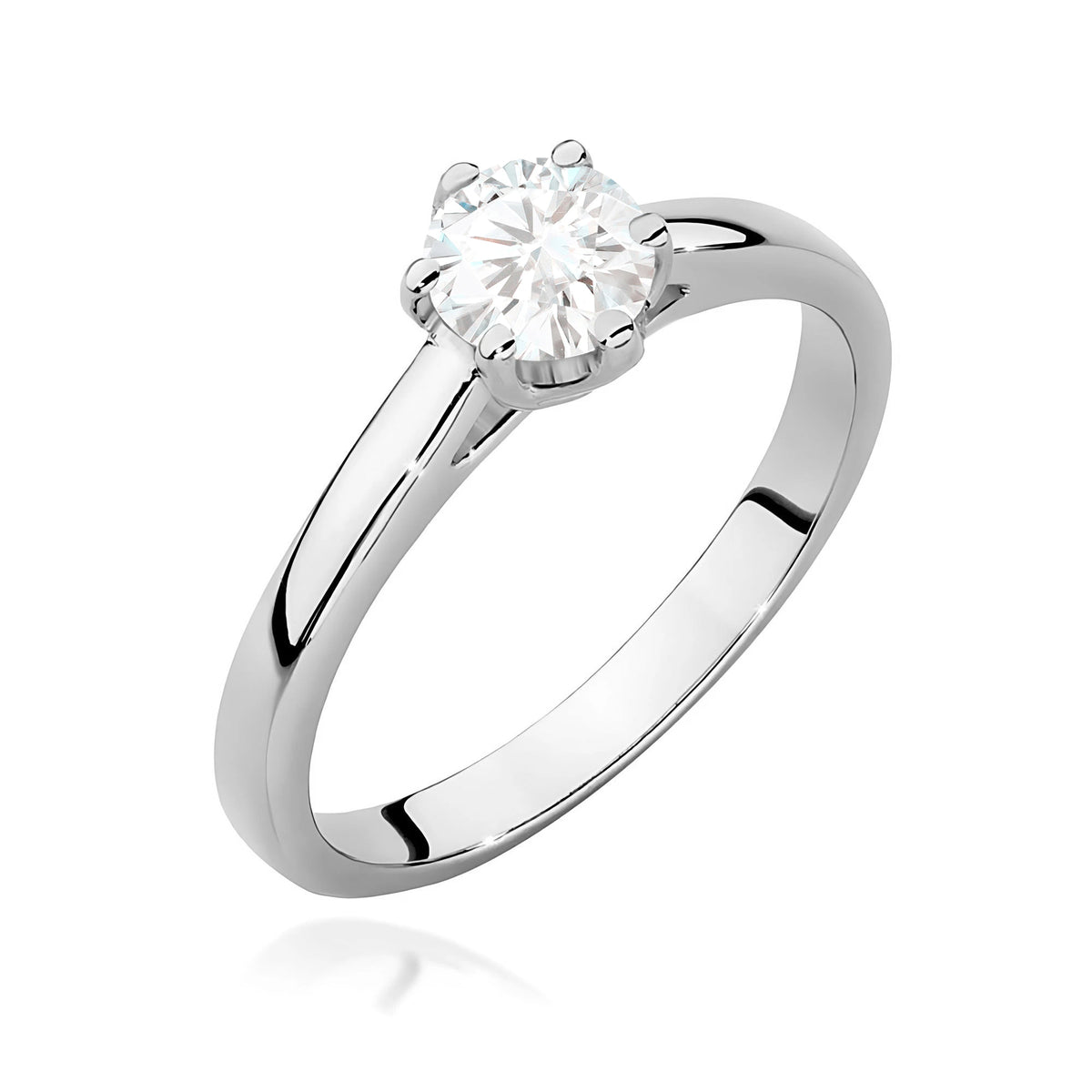Prsten z bílého zlata s lab-grown diamantem 0,50 ct Round/Brilliant