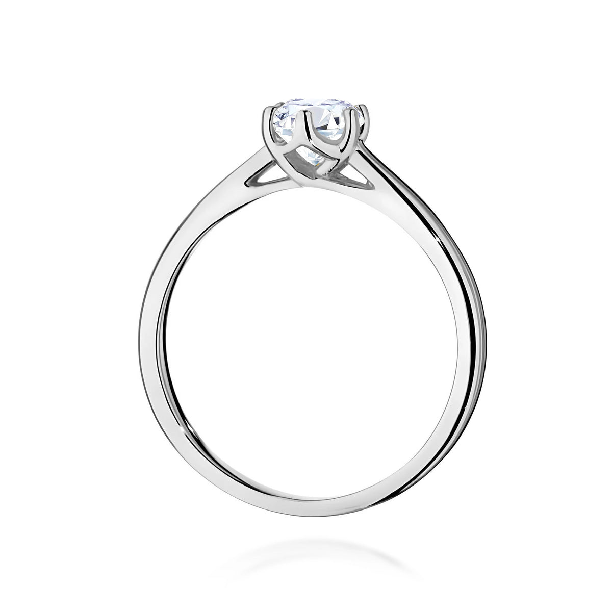 Prsten z bílého zlata s lab-grown diamantem 0,50 ct Round/Brilliant