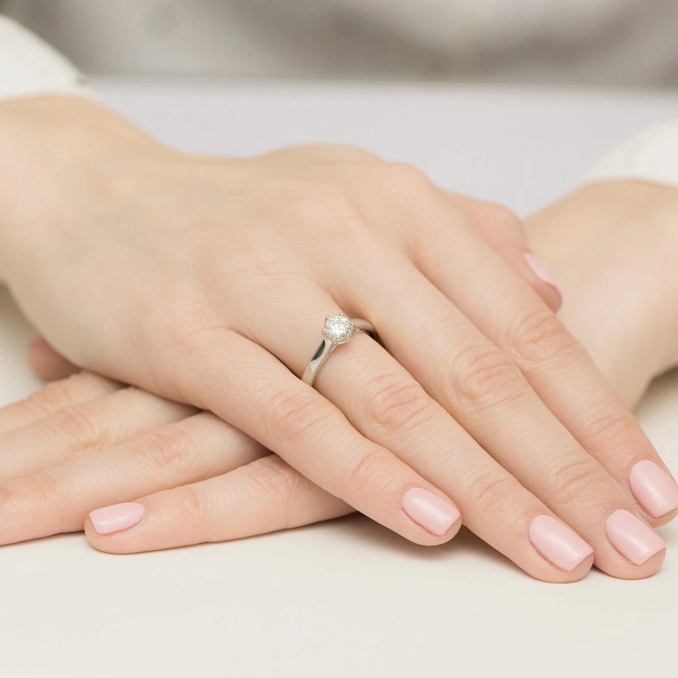 White Gold Ring with Round 0,50ct Lab-grown Diamond
